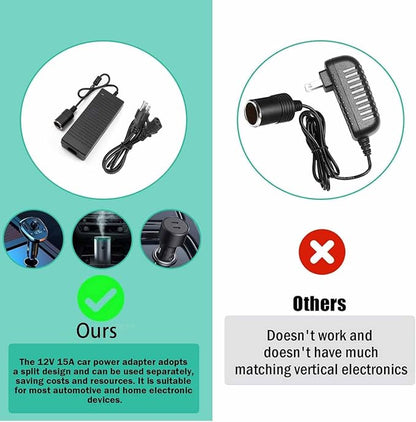 12V 15A Power Adapter Car Charger Converter, Car Cigarette Lighter Socket AC/DC - Image 5