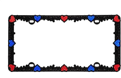 Creathome 3D Daisy Heart License Plate Frame from Pure Zinc Alloy Metal Perfect - Image 5