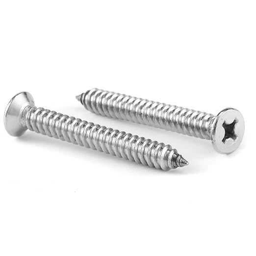 #7 x 1-1/2" Wood Screw 100Pcs 18-8 Stainless Steel Screws Flat Head Phillips by SGTZH