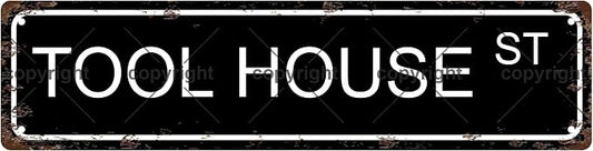 TOOL HOUSE ST Vintage Metal Tin Sign, Street Sign, Home Decor, Room Decor by Unknown