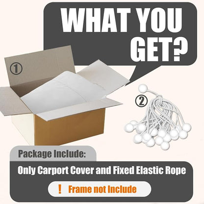 10'x20' Canopy Replacement Cover, Beefull Carport Replacement Canopy - Image 7