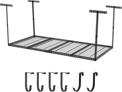 4x8 FT Overhead Garage Storage Rack, Steel Ceiling Storage Rack by EcoSummer