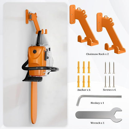 Chainsaw Hanger, 3-in-1 Chainsaw Wall Mount Adjustable Screws - Image 5