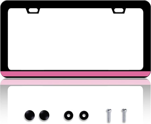 Breast Cancer Awareness License Plate Frame Pink Ribbon License Plate Frames by HOWKWAWY