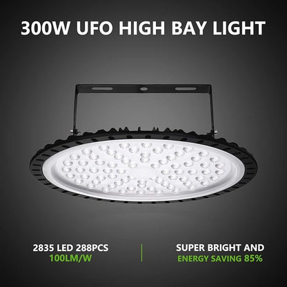 Viugreum 10 Pack 300W UFO LED High Bay Lights, 30000LM 6000K-6500K Daylight - Image 5