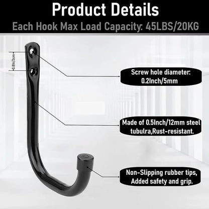 20 Pcs Heavy Duty Garage Storage Utility Hooks, 4.1Inch J Hangers Wall Hooks - Image 5