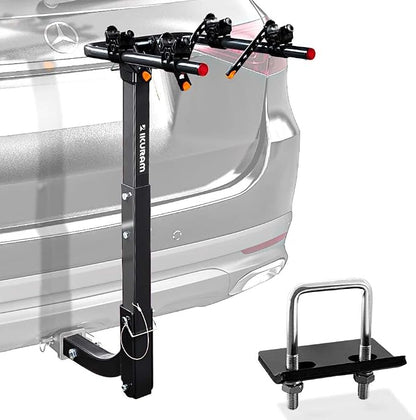 2 Bike Rack Bicycle Carrier Racks Hitch Mount Double Foldable Rack by IKURAMR