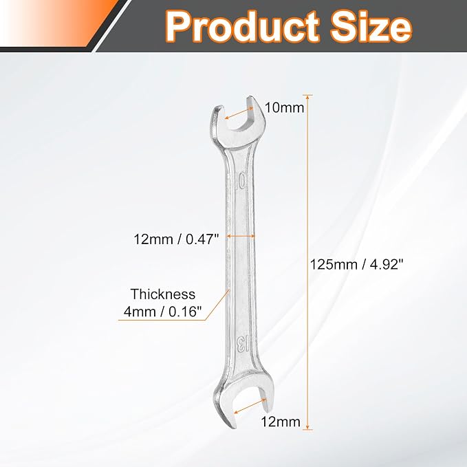 HARFINGTON 2pcs Double Open End Wrench 10mm x 12mm Metric 15 Degree Offset - Image 2