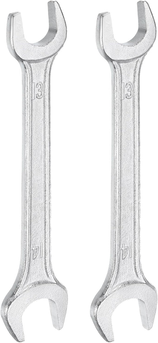HARFINGTON 2pcs Double Open End Wrench 13mm x 14mm Metric 15 Degree Offset by HARFINGTON