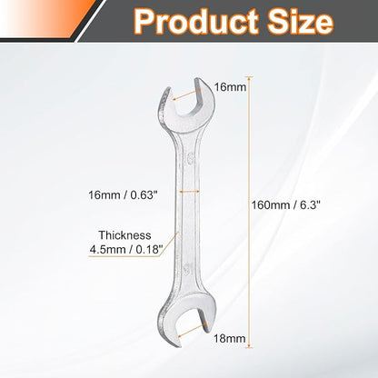 HARFINGTON Double Open End Wrench 16mm x 18mm Metric 15 Degree Offset Angle - Image 2