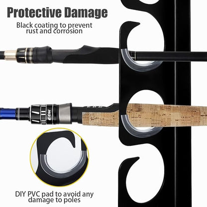 Fishing Rod Rack Pole Wall or Ceiling Storage Holder Hook Keeper Display Hanger - Image 3