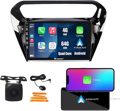 Kunfine Car CarPlay Android Auto Navigation Stereo GPS Radio Reverse Camera by KUNFINE