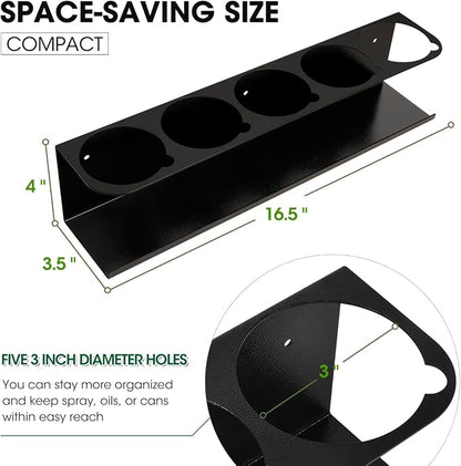 Touri 6 Pack Spray Can Holder for Garage and Workspace, Wall-Mounted Steel - Image 2