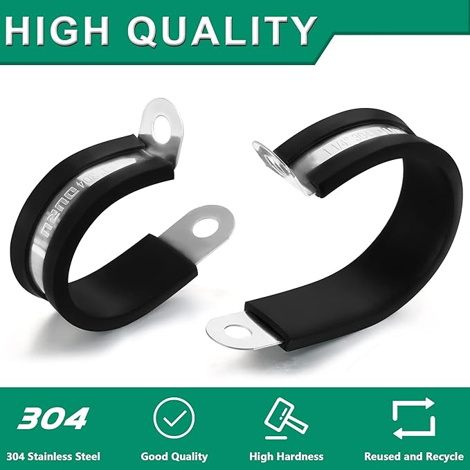 30pcs 3/8 Inch Stainless Steel Cable Clamps, Rubber Coated Cushioned Insulated - Image 5
