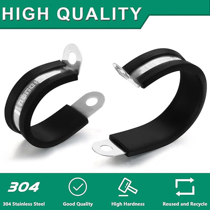 30pcs 3/8 Inch Stainless Steel Cable Clamps, Rubber Coated Cushioned Insulated - Image 5