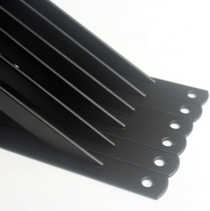 8 Pack L6 x H 3.5" Black Heavy Duty Shelf Brackets - Image 3