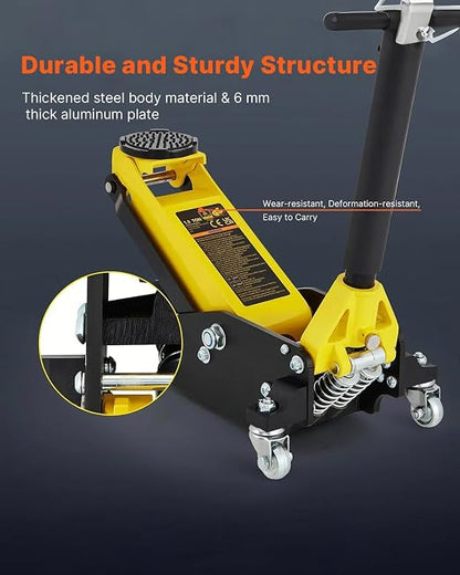 VEVOR Low Profile Floor Jack 1.5 Ton, Aluminum and Steel Race Ground Elevator - Image 4