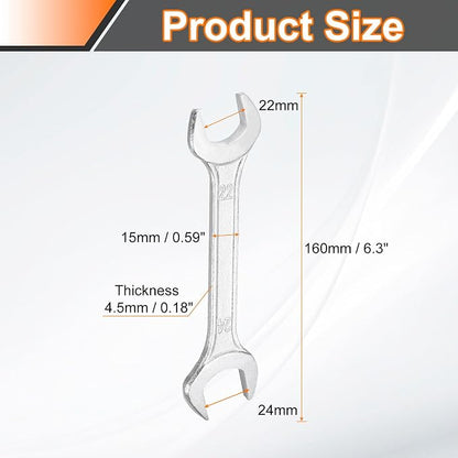 HARFINGTON Double Open End Wrench 22mm x 24mm Metric 15 Degree Offset Angle - Image 2