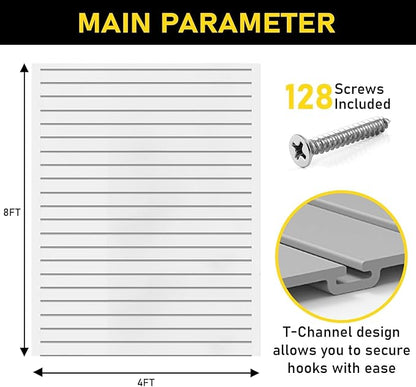 Slatwall Panel Garage Wall Organizer: Heavy Duty Wall Mounted PVC Wall Rack - Image 2