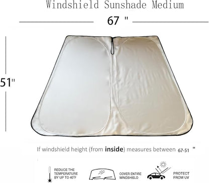 Windshield Sunshade for Tesla Cybertruck, Foldable UV Protection Front Window - Image 2