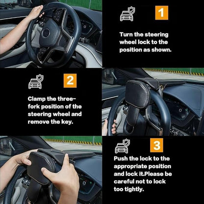 Amorin Leather Car Steering Wheel Lock Anti Theft Device Security Lock - Image 6