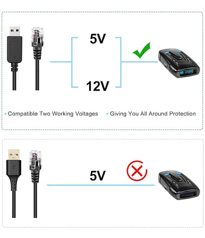 Radar Detector Cable with USB to RJ11 Plug, Power Cable - Image 3
