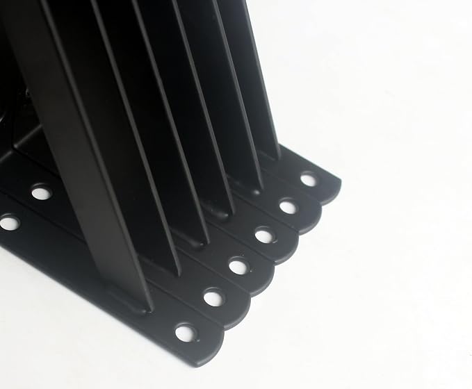 8 Pack L6 x H 3.5" Black Heavy Duty Shelf Brackets - Image 4