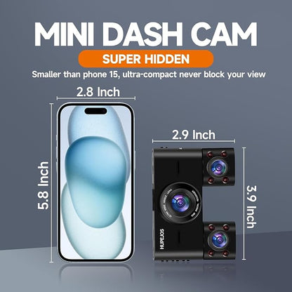 360° Dash Cam Front and Rear Inside, 4 Channel Dash Camera - Image 9