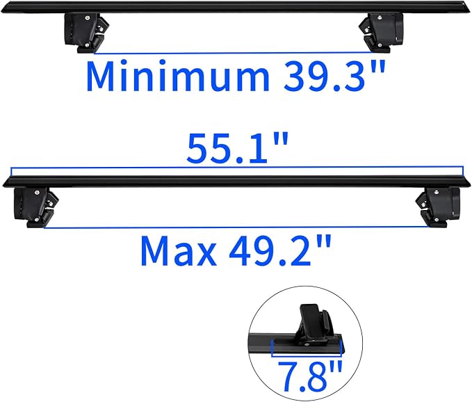 Universal 55" Roof Rack Cross Bars, Adjustable Car Top Roof Rack, Aluminum - Image 2