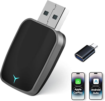 Mini Wireless Carplay Adapter, Convert Wired to Wireless Car Play & Android by Angetube