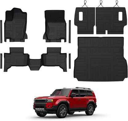 Floor Mats Set for 2024 2025 Toyota Land Cruiser Prado 5 Seats, Full Coverage by GALVAGNITE