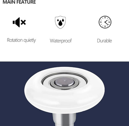 XiKe 10 Pack White 2" Nylon Garage Door Roller 4" Stem, Quiet/Durable and High - Image 2