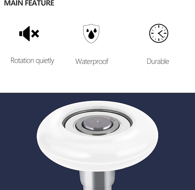 XiKe 12 Pack White 2" Nylon Garage Door Roller 4" Stem, Quiet/Durable and High - Image 2