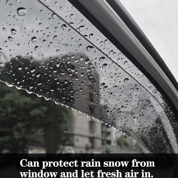 4pcs Outside Mount Style Sun Rain Guard Durable Side Window Wind Deflectors - Image 5