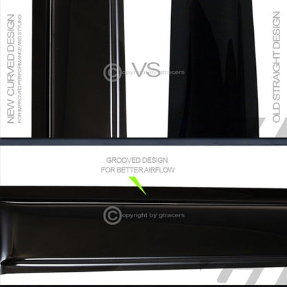 Dark Smoke Tint Window Visors Front Rear Deflector Sun/Rain/Wind Guards Shade - Image 3