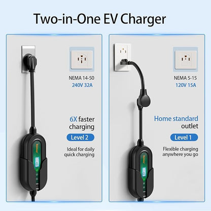 Level 2 EV Charger w/App Control: 32A 240V 7.68kW Fast Charging, NEMA 14-50 - Image 5