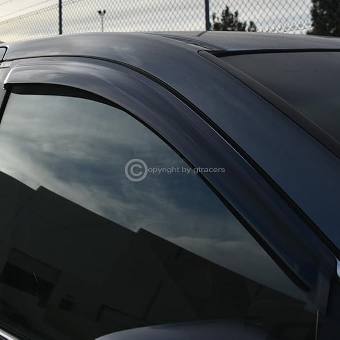 Dark Smoke Tint Window Visors Front Rear Deflector Sun/Rain/Wind Guards Shade - Image 7