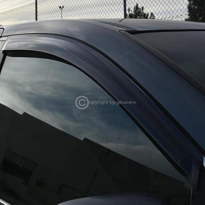 Dark Smoke Tint Window Visors Front Rear Deflector Sun/Rain/Wind Guards Shade - Image 7