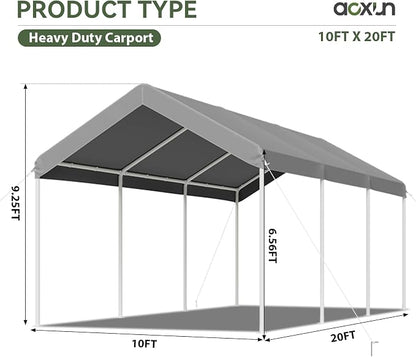 Aoxun 10x20 ft Heavy Duty Carport - Image 8