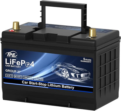 GROUP 27 Car Start-Stop Lithium Battery 12V 80AH Car Battery by TPE