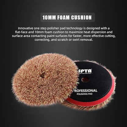 SPTA Wool Polishing Pads, Long Hair Wool Buffing and Polishing Pad Set - Image 6