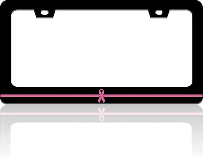 Breast Cancer Awareness License Plate Frame Pink Ribbon License Plate Holder by TINALUIN
