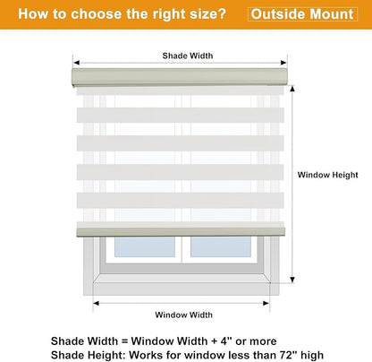 Persilux Cordless Zebra Blinds for Indoor Windows, Free-Stop Cordless, Light - Image 8