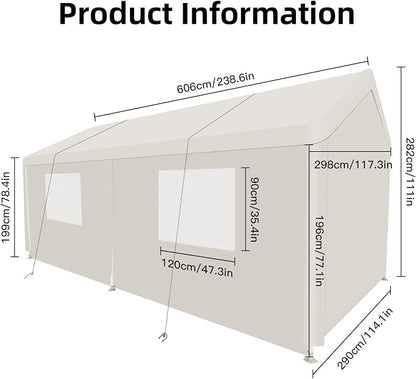 Car Canopy Portable Garage Duty Carport - Image 6