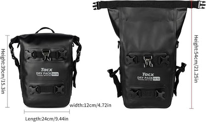 Motorcycle Tail Bag Front Bumper Bag, 12L Roll-top Waterproof Motor Saddle - Image 2