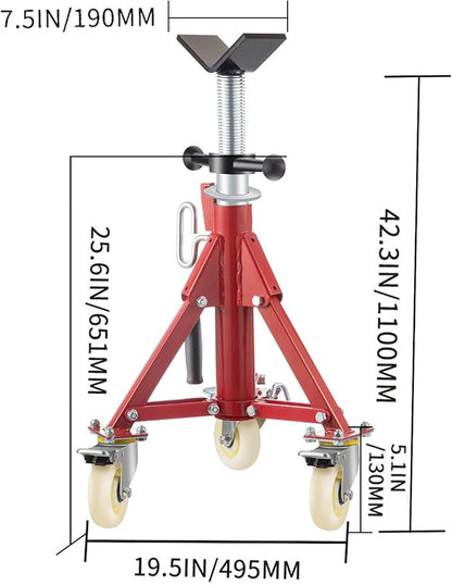 VEVOR Pipe Stand, Pipe Jack Stand, V Head Pipe Stand Adjustable Height 20-37 - Image 8