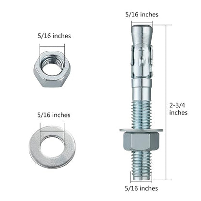 5/16 × 2-3/4" Inch 100 Pcs Standard Fasteners - Image 2