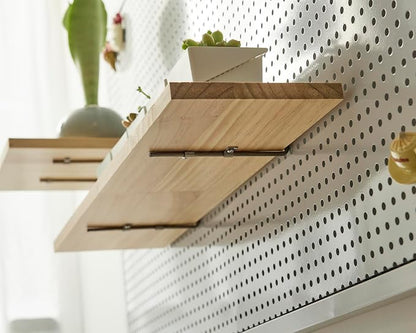 SEVENY 2 Pack Pegboard Shelf Wall Organizer, Pine Wooden Garage Tool Storage - Image 4