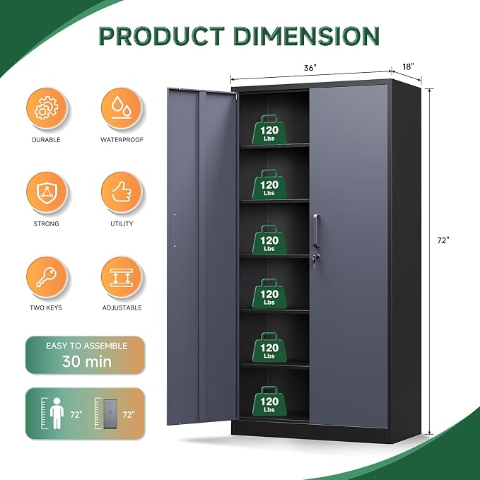 Letaya Metal Storage Cabinet - Image 3