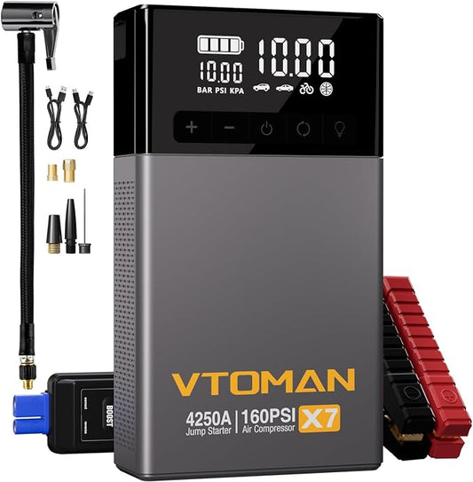 VTOMAN X7 Jump Starter with Air Compressor, 4250A Portable Car Starter with by VTOMAN
